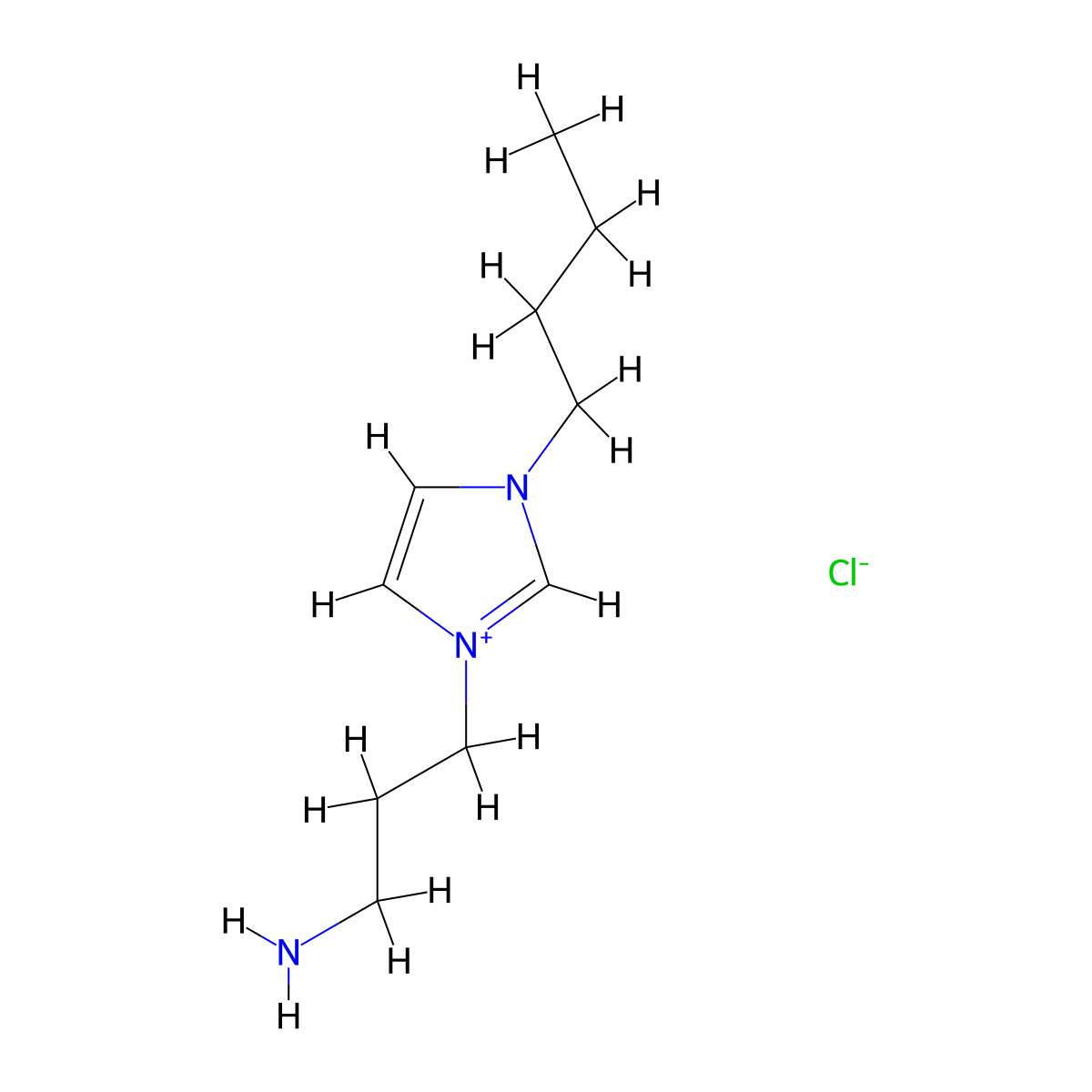 1-(3-Aminopropyl)-3-butyl-1H-imidazol-3-ium chloride molecular structure, CAS 1058728-28-1