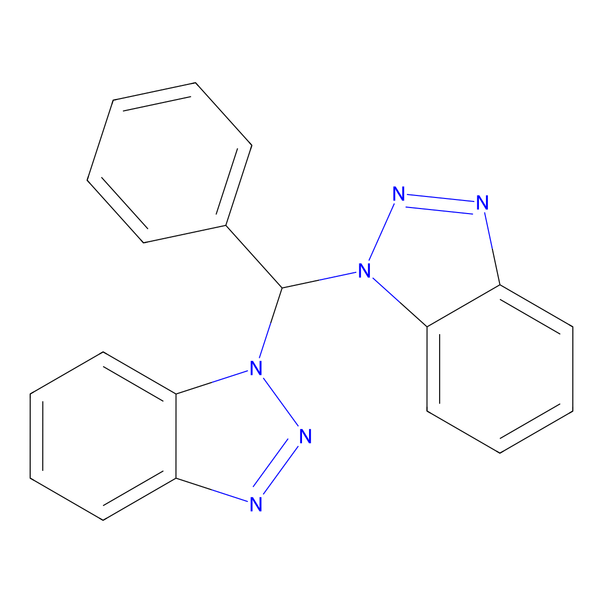 1-[1H-1,2,3-Benzotriazol-1-yl(phenyl)methyl]-1H-1,2,3-benzotriazole molecular structure, CAS 105873-95-8