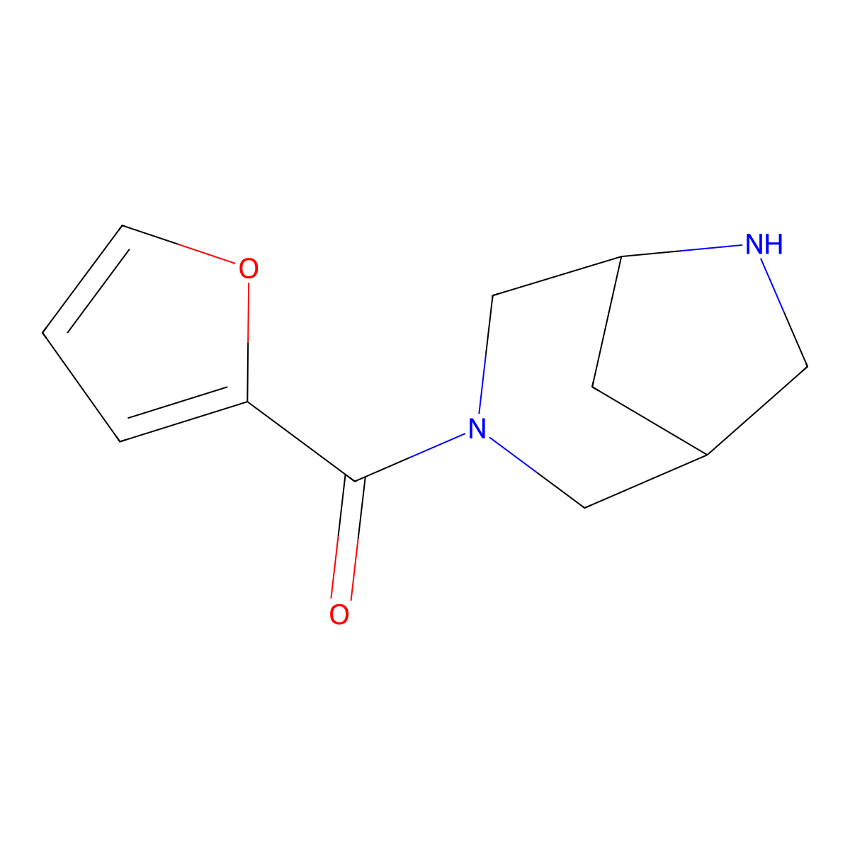 3,6-Diazabicyclo[3.2.1]octan-3-yl(furan-2-yl)methanone molecular structure, CAS 1058730-24-7