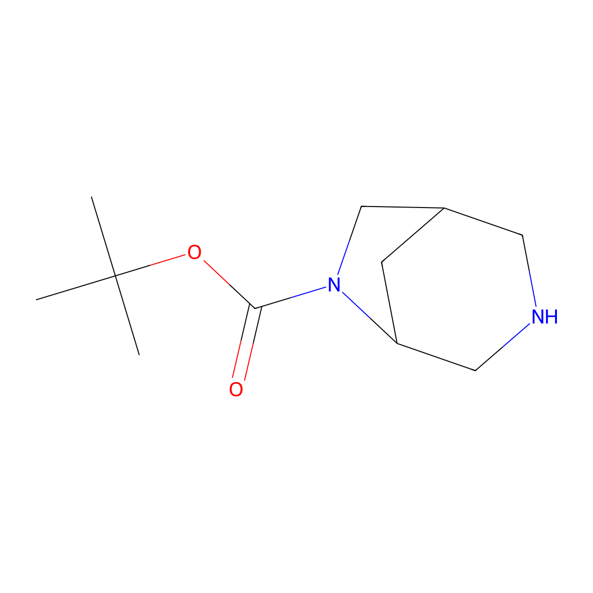 tert-butyl (1R,5S)-3,6-diazabicyclo[3.2.1]octane-6-carboxylate molecular structure, CAS 1058737-47-5