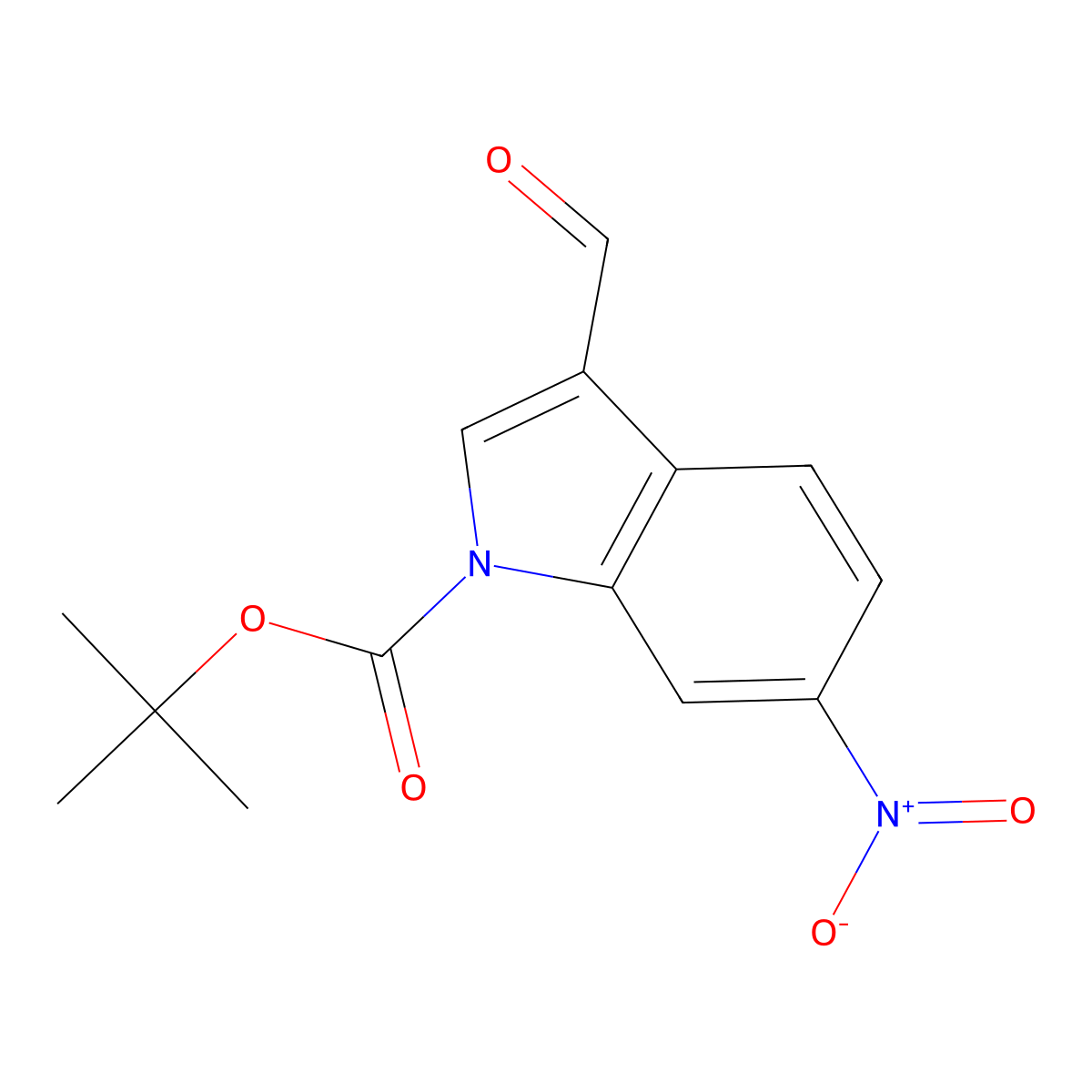 tert-Butyl 3-formyl-6-nitro-1H-indole-1-carboxylate molecular structure, CAS 1058740-09-2