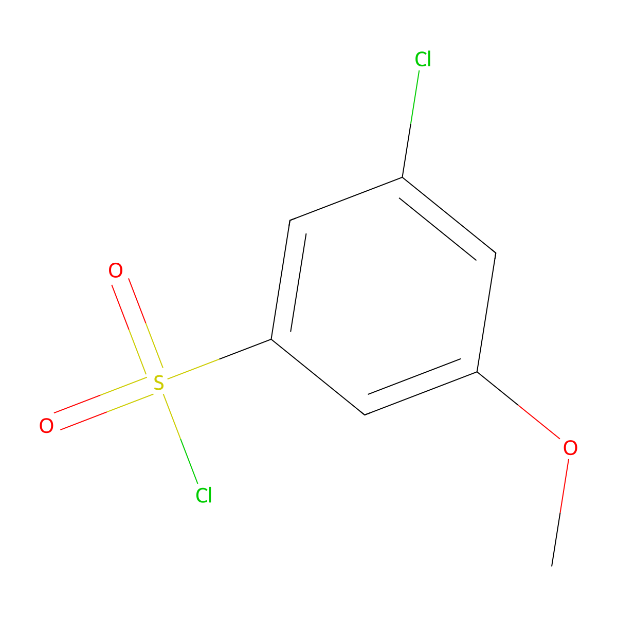 3-Chloro-5-methoxybenzenesulfonyl chloride molecular structure, CAS 1058740-21-8