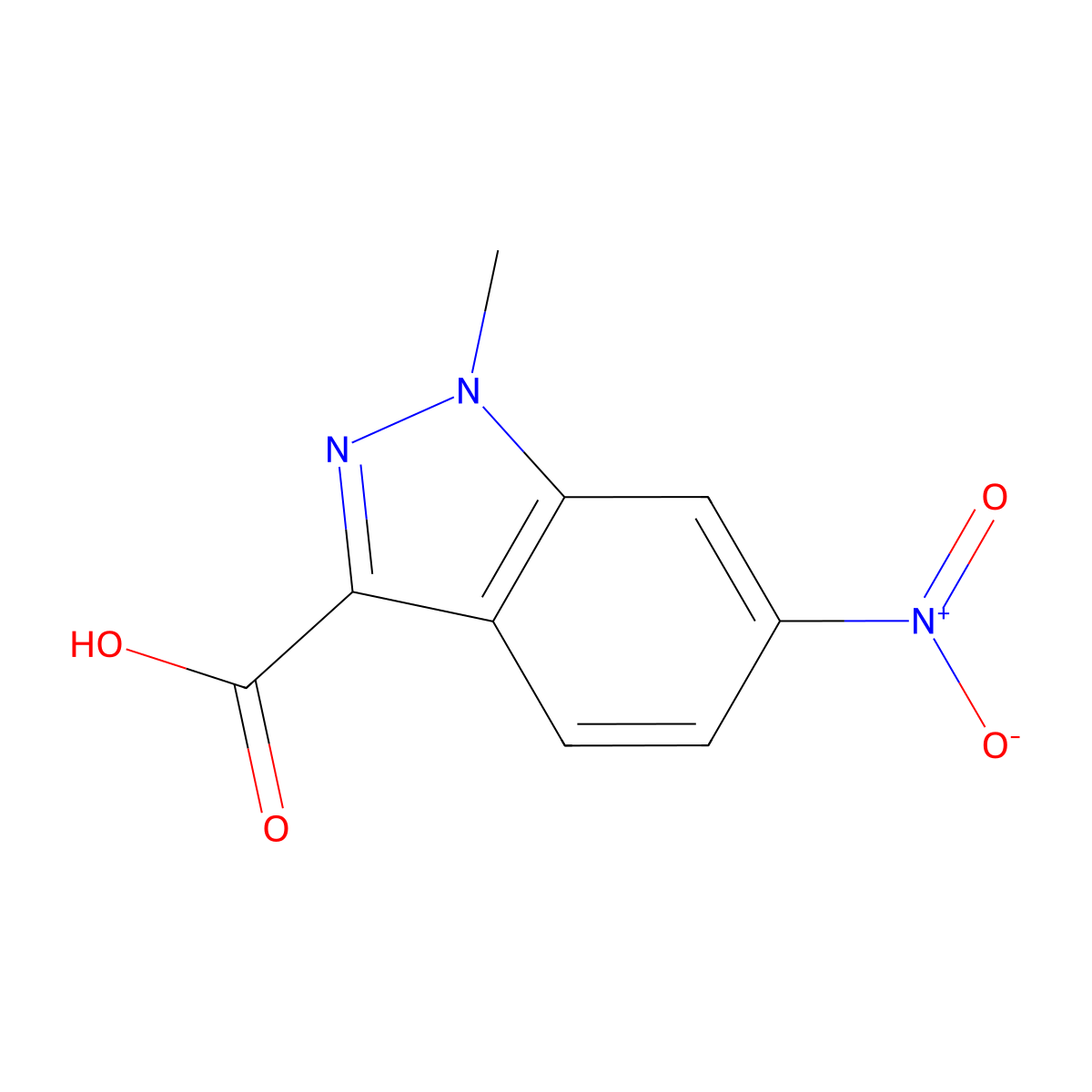 1-Methyl-6-nitro-1H-indazole-3-carboxylic acid molecular structure, CAS 1058740-77-4
