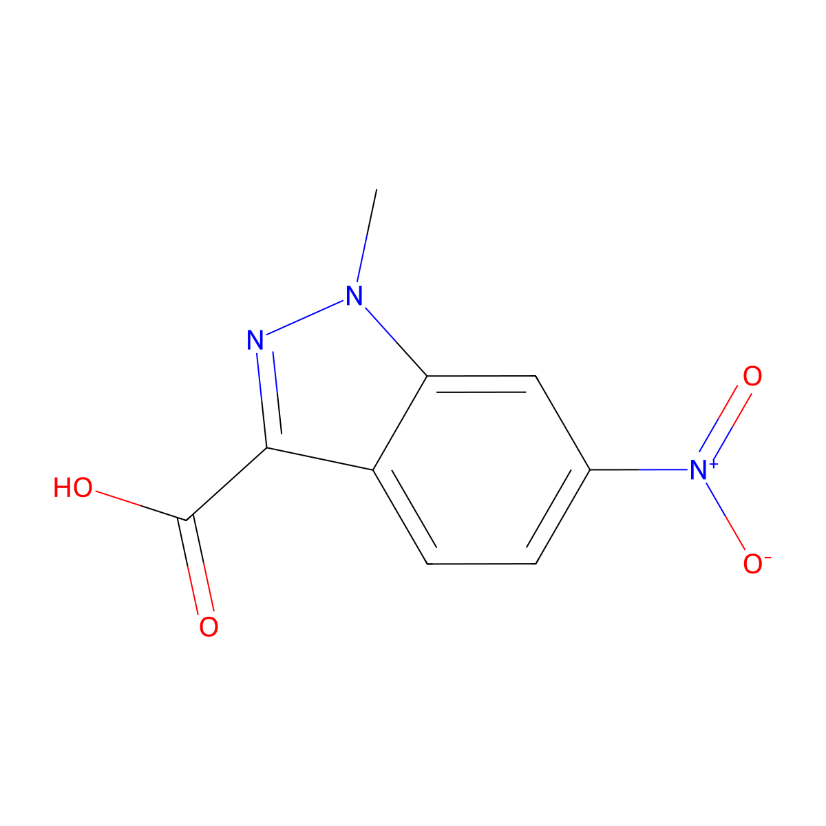 1-Methyl-6-nitro-1H-indazole-3-carboxylic acid molecular structure, CAS 1058740-77-4