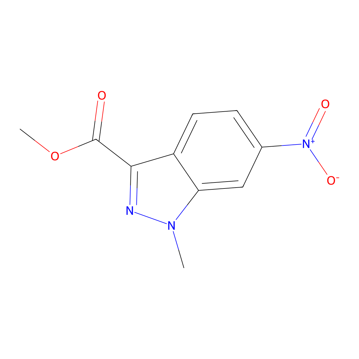 Methyl 1-methyl-6-nitro-1H-indazole-3-carboxylate molecular structure, CAS 1058740-88-7