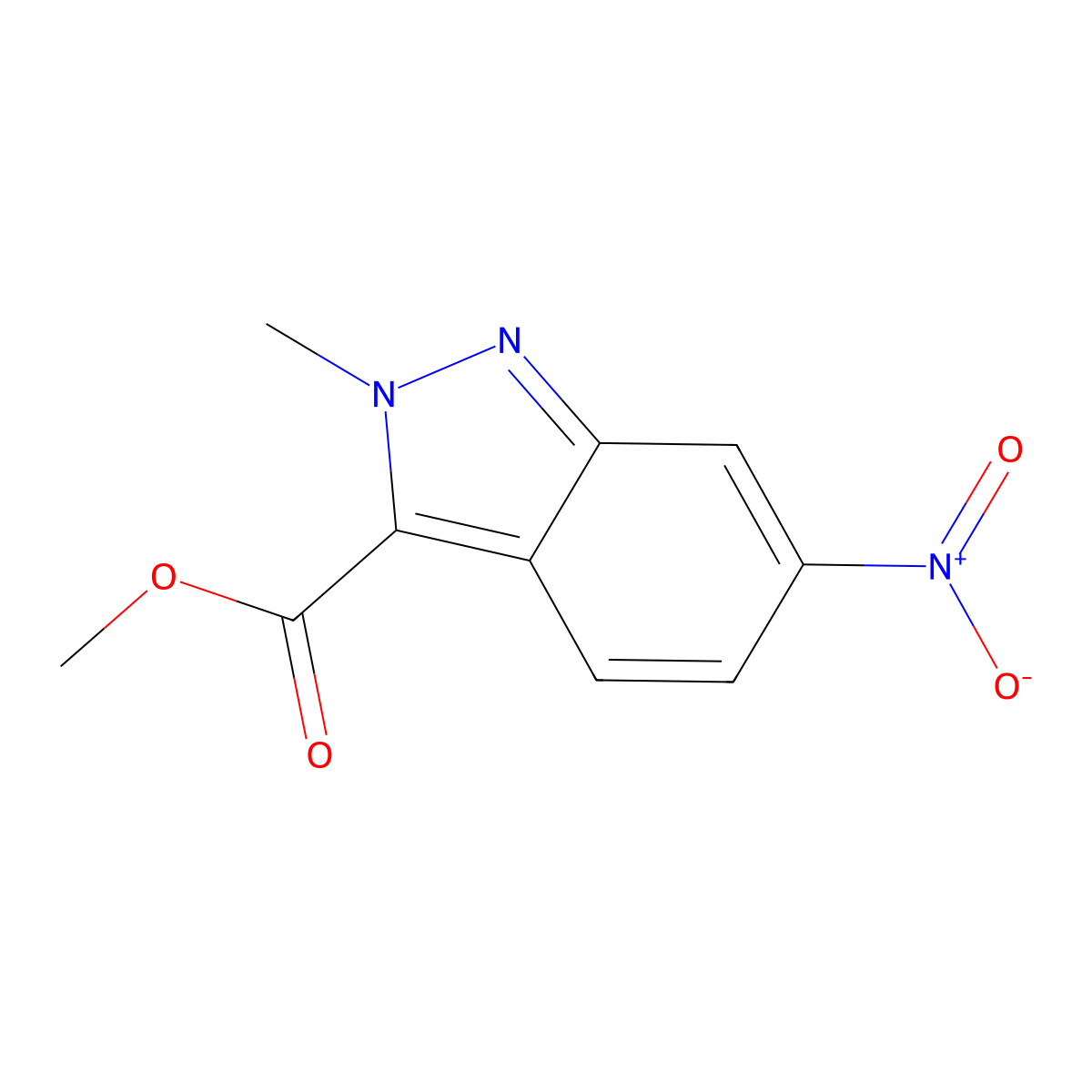 methyl 2-methyl-6-nitro-2H-indazole-3-carboxylate molecular structure, CAS 1058740-89-8