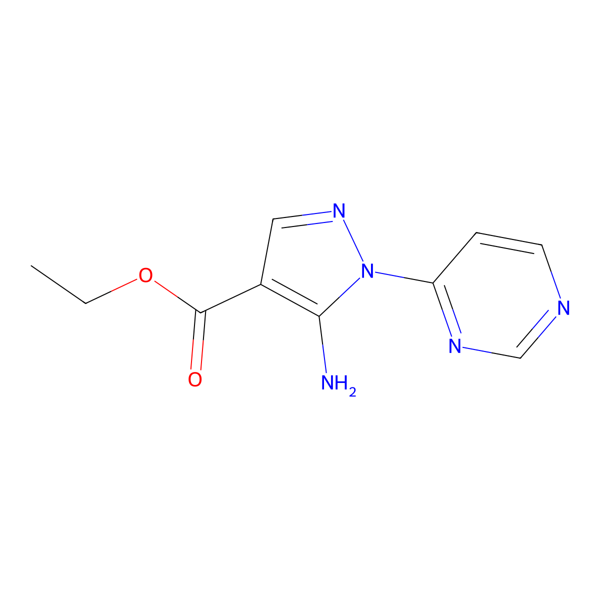 Ethyl 5-amino-1-(pyrimidin-4-yl)-1h-pyrazole-4-carboxylate molecular structure, CAS 105877-70-1