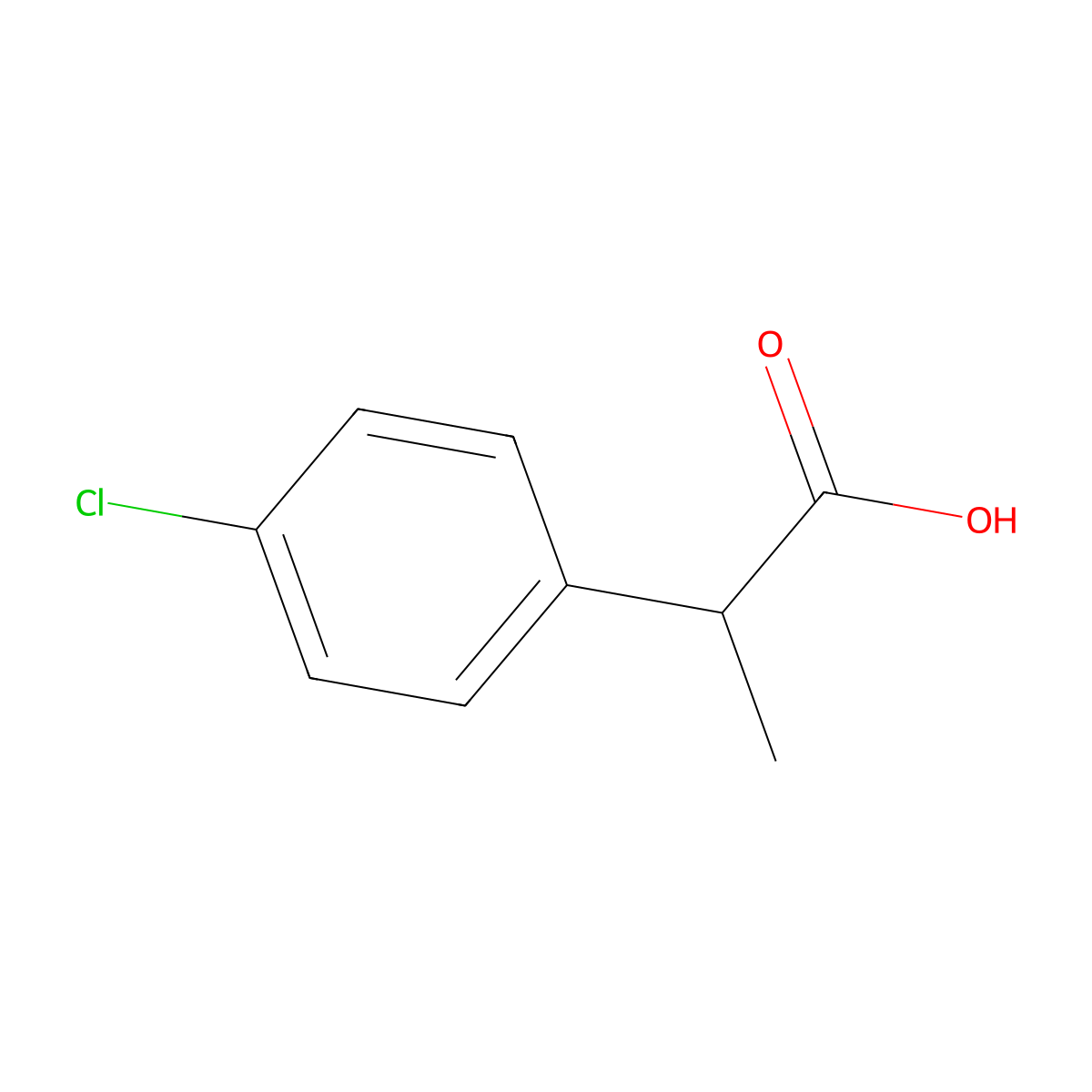 (R)-2-(4-chlorophenyl)propanoic acid molecular structure, CAS 105879-62-7