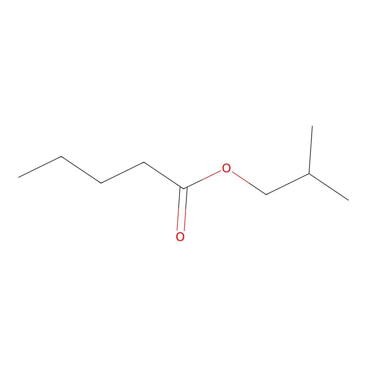 Isobutyl valerate molecular structure, CAS 10588-10-0