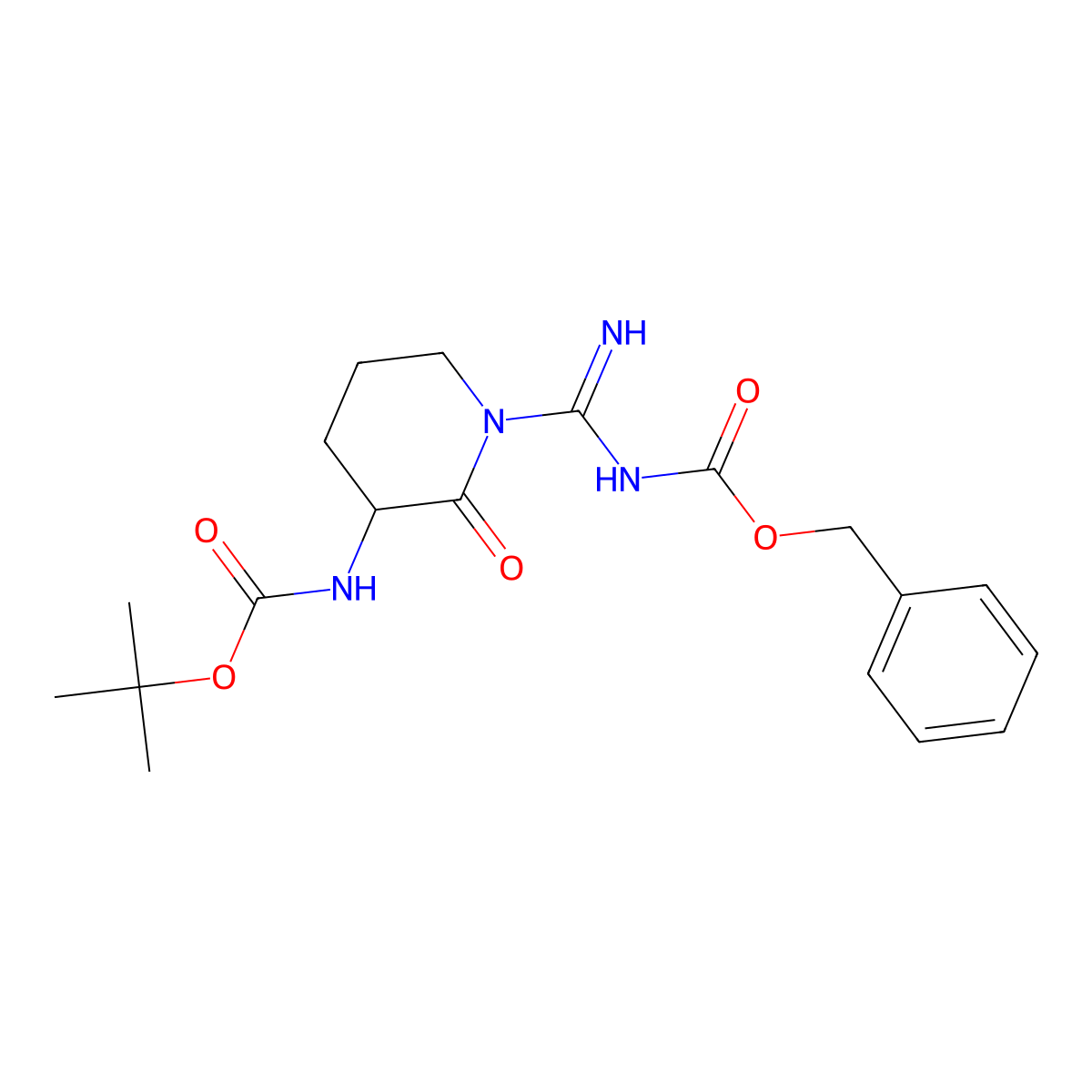 [((1,1-Dimethylethoxycarbonyl)amino)-2-oxo-1-piperidinyl]-iminomethylcarbamic acid benzyl ester molecular structure, CAS 105880-97-5