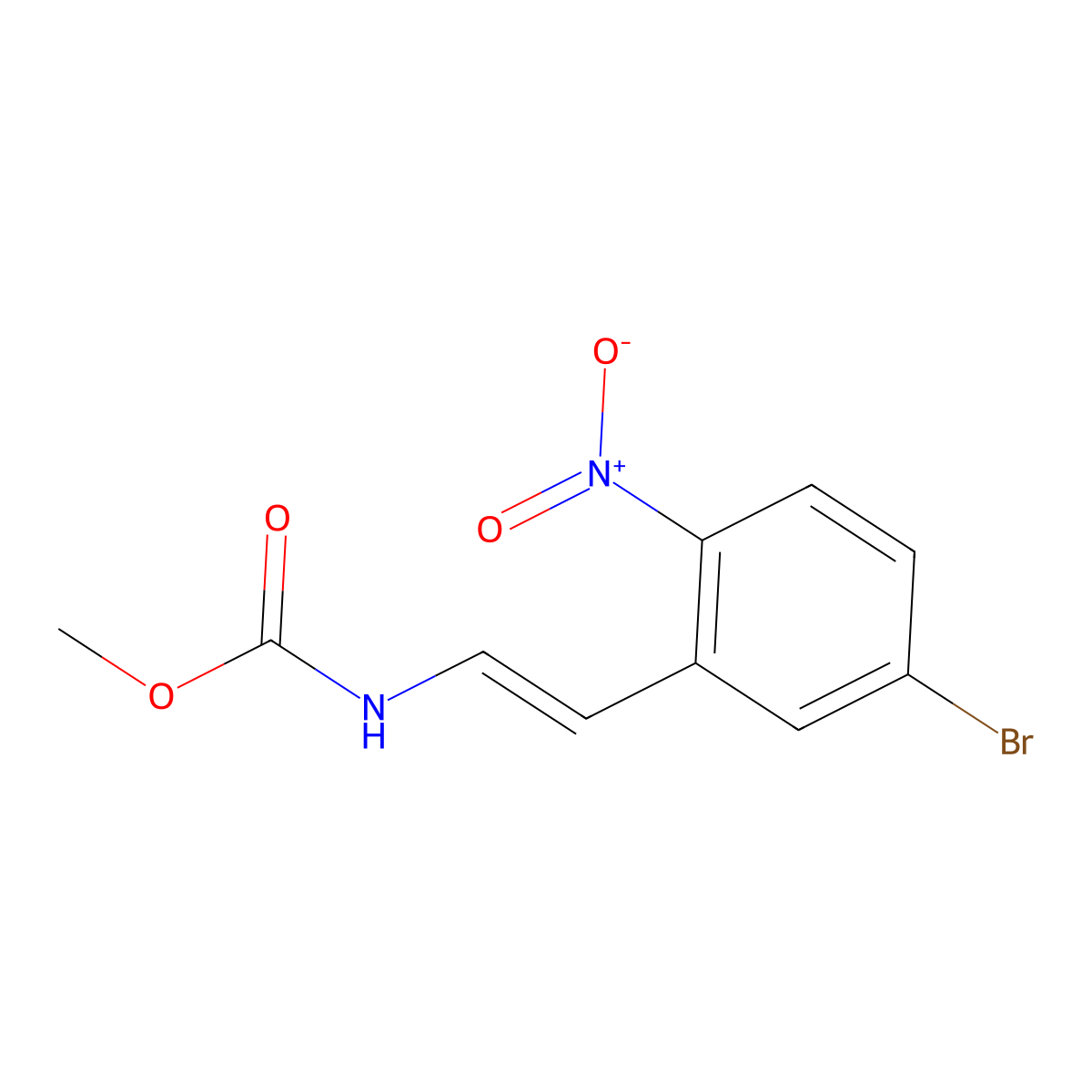 Carbamic acid, [2-(5-bromo-2-nitrophenyl)ethenyl]-, methyl ester molecular structure, CAS 105884-20-6