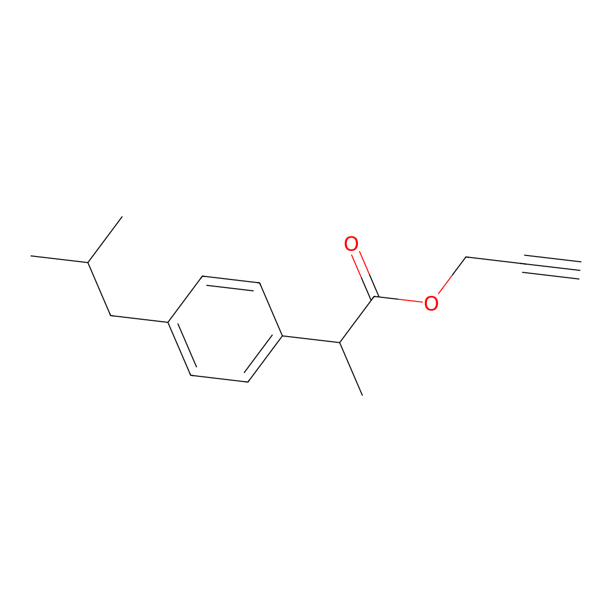 Prop-2-yn-1-yl 2-[4-(2-methylpropyl)phenyl]propanoate molecular structure, CAS 105888-65-1