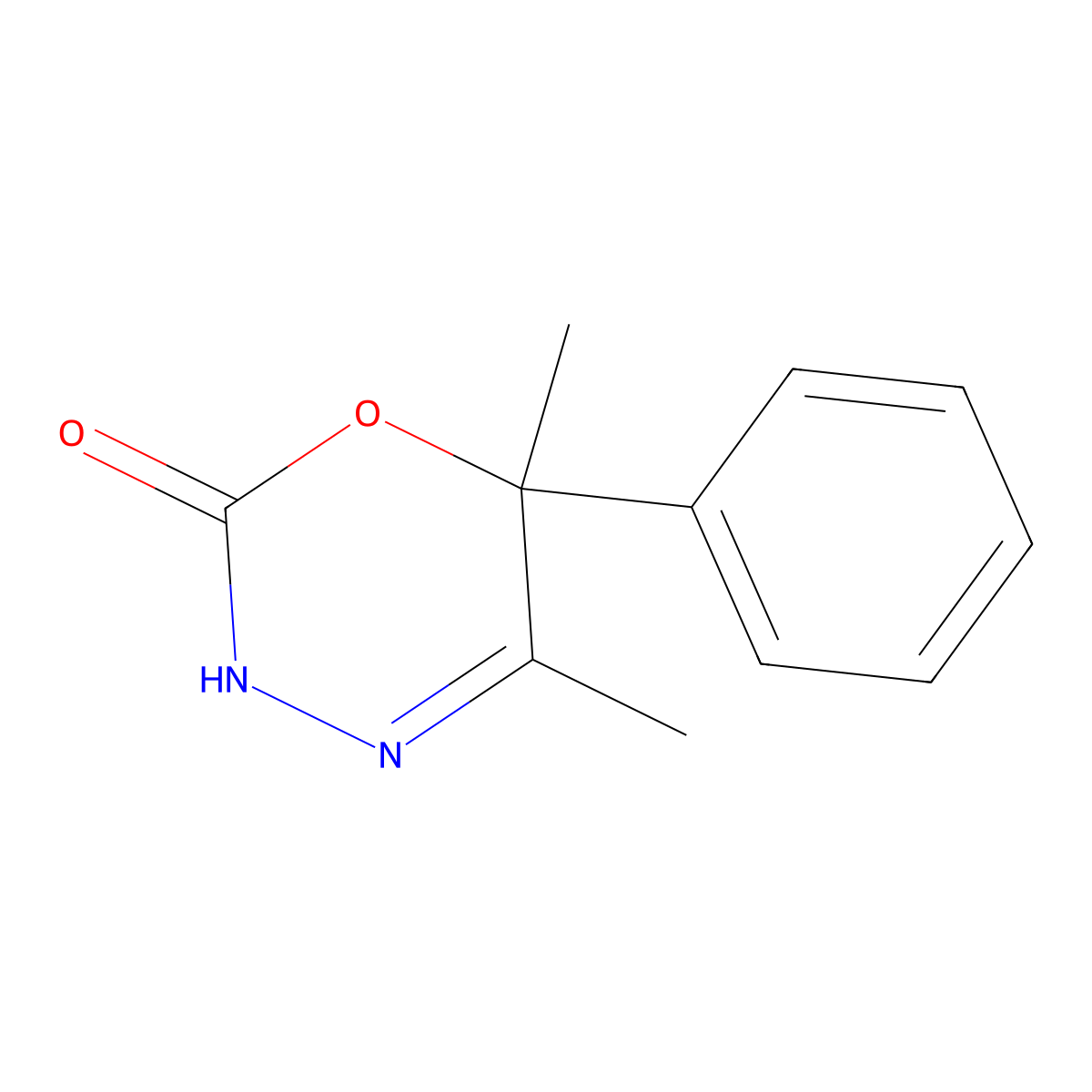 2H-1,3,4-Oxadiazin-2-one, 3,6-dihydro-5,6-dimethyl-6-phenyl- molecular structure, CAS 105889-05-2
