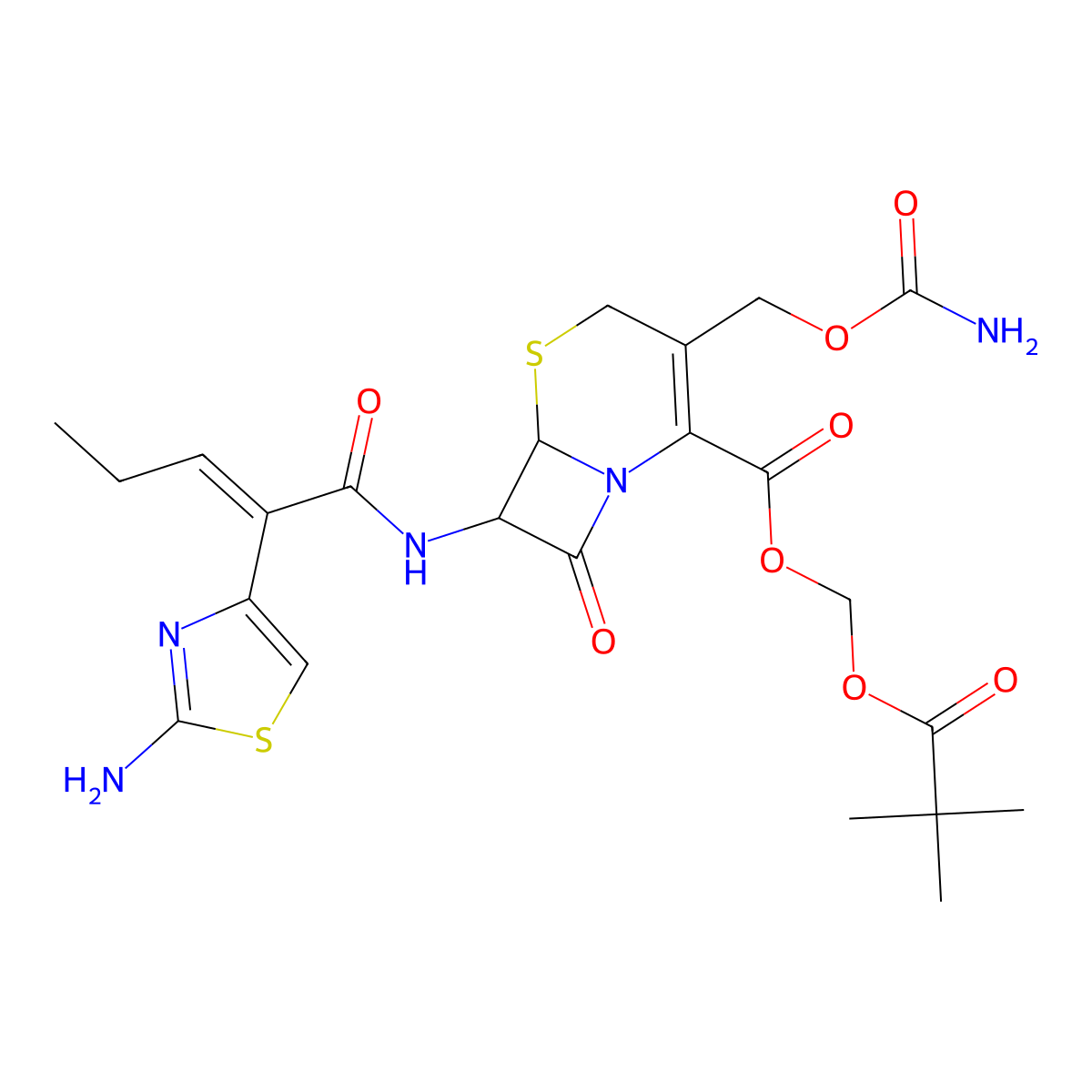 Cefcapene pivoxil molecular structure, CAS 105889-45-0