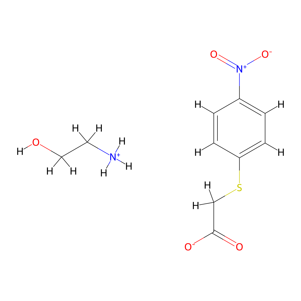 Acetic acid, ((4-nitrophenyl)thio)-, compd. with 2-aminoethanol (1:1) molecular structure, CAS 105892-18-0