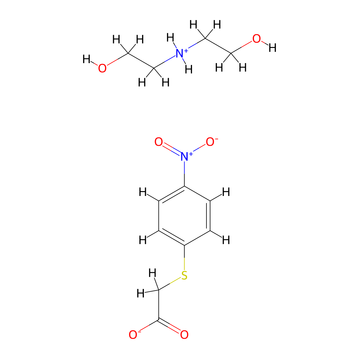 Acetic acid, ((4-nitrophenyl)thio)-, compd. with 2,2'-iminobis(ethanol) (1:1) molecular structure, CAS 105892-19-1