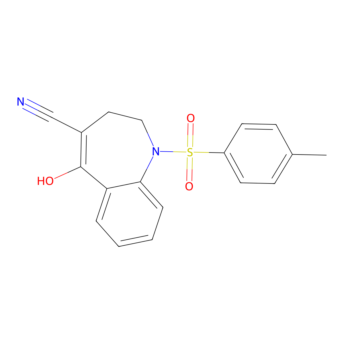 5-hydroxy-1-[(4-methylphenyl)sulfonyl]-2H,3H-benzo[f]azepine-4-carbonitrile molecular structure, CAS 105895-94-1