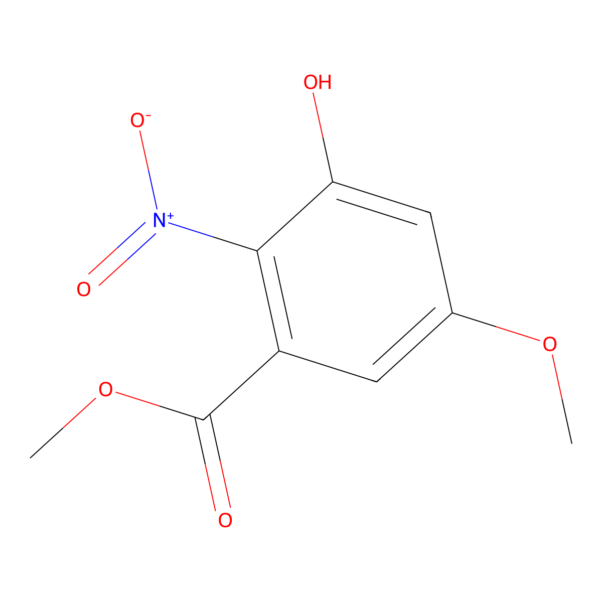Methyl 3-hydroxy-5-methoxy-2-nitrobenzoate molecular structure, CAS 105897-21-0