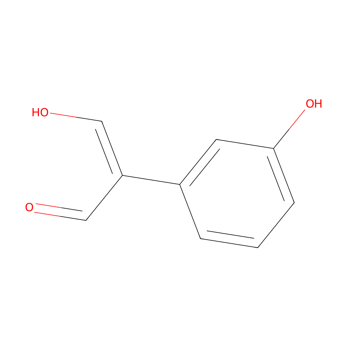 3-Hydroxy-2-(3-hydroxyphenyl)prop-2-enal molecular structure, CAS 105899-68-1