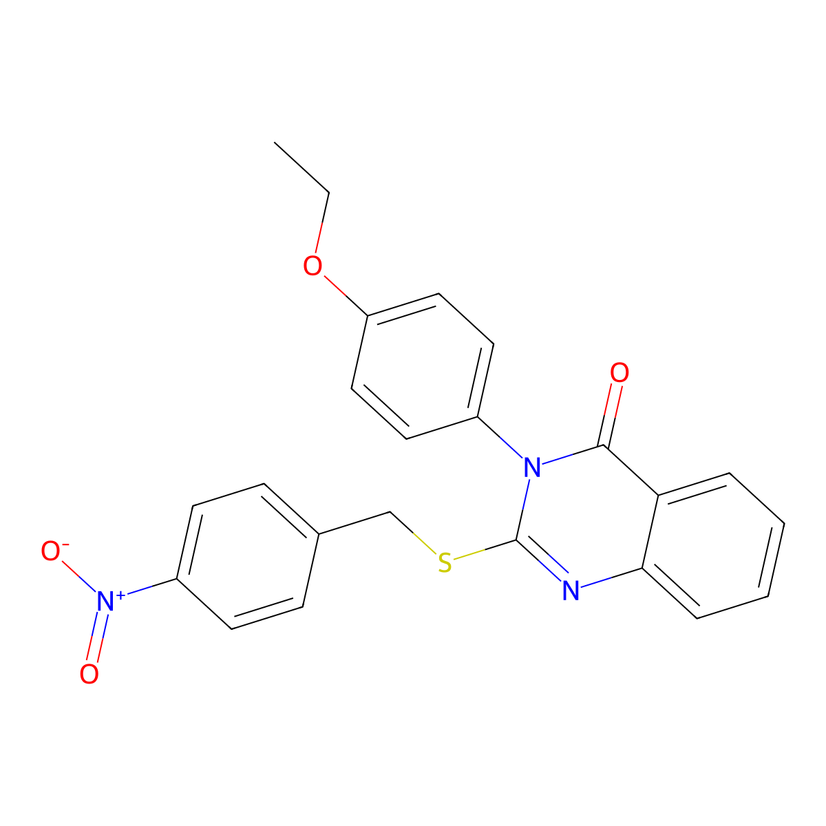 3-(4-Ethoxyphenyl)-2-((4-nitrobenzyl)thio)-4(3H)-quinazolinone molecular structure, CAS 1059-78-5