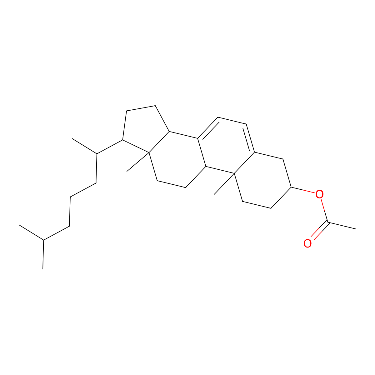 Cholesta-5,7-dien-3beta-yl acetate molecular structure, CAS 1059-86-5