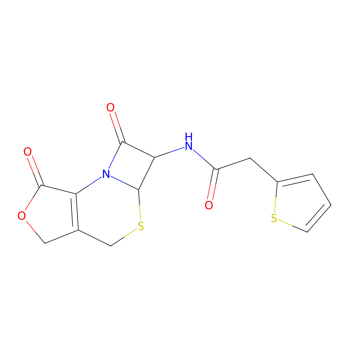 Deacetylcephalothin lactone molecular structure, CAS 10590-10-0