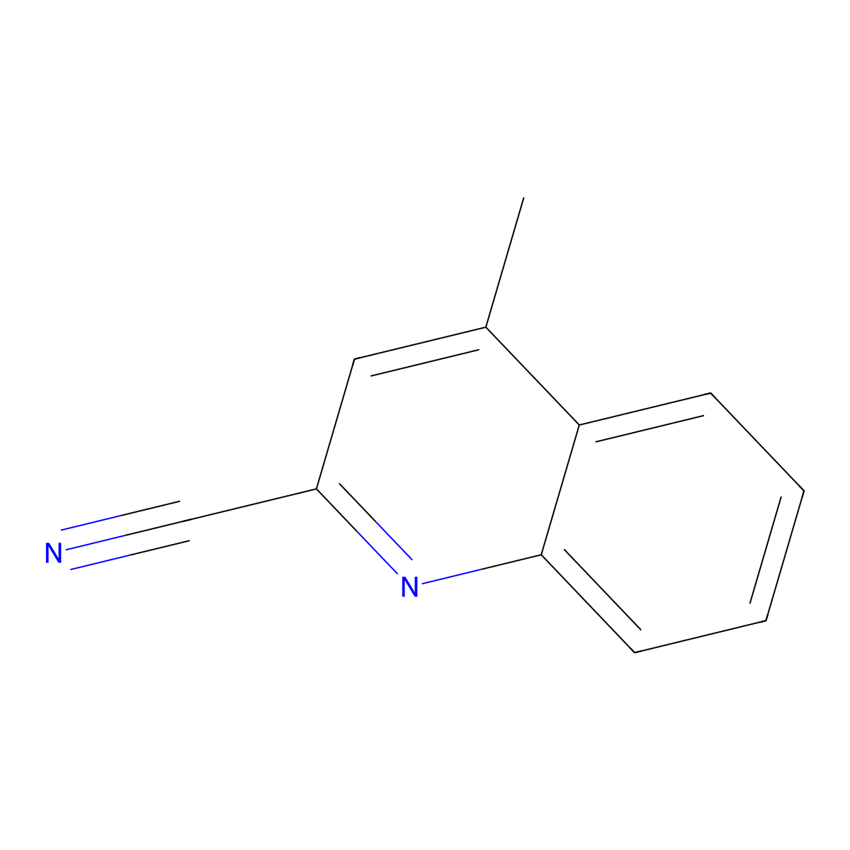 4-Methylquinoline-2-carbonitrile molecular structure, CAS 10590-69-9