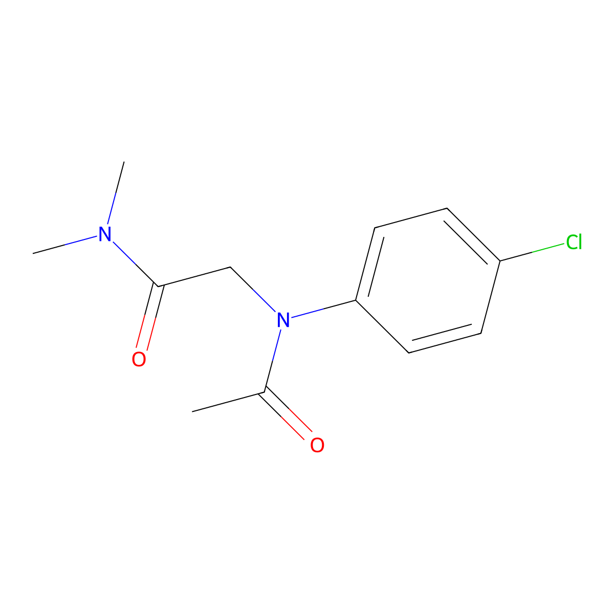 Acetanilide, 4'-chloro-N-(dimethylcarbamoylmethyl)- molecular structure, CAS 105900-85-4