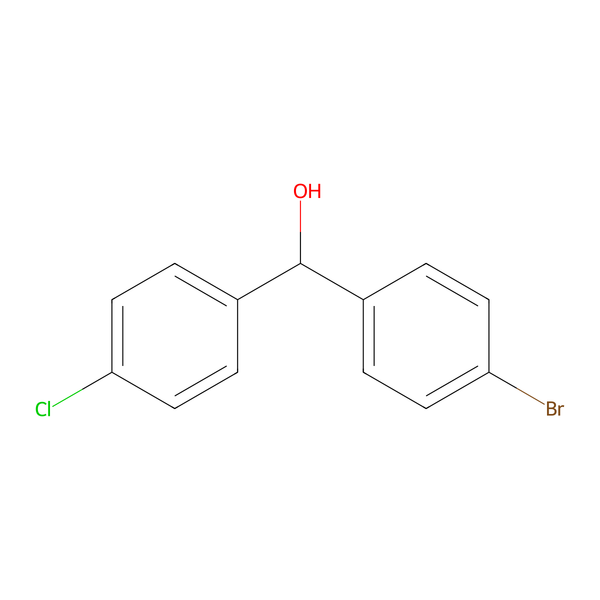 (4-Bromophenyl)(4-chlorophenyl)methanol molecular structure, CAS 105901-10-8