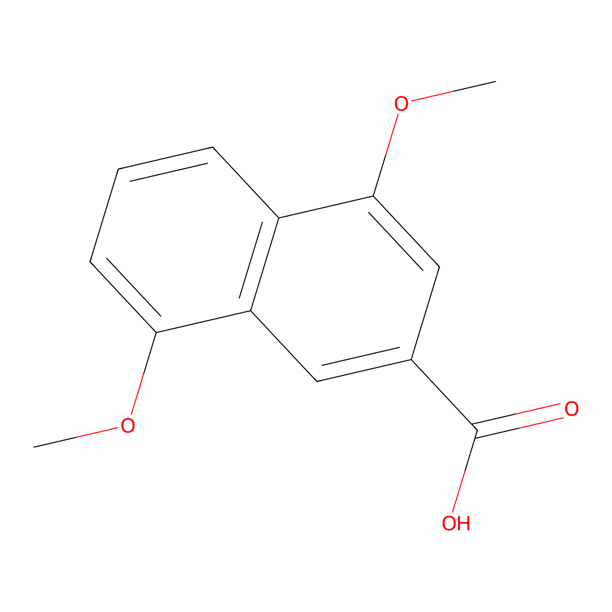 2-Naphthalenecarboxylic acid, 4,8-dimethoxy- molecular structure, CAS 105901-90-4
