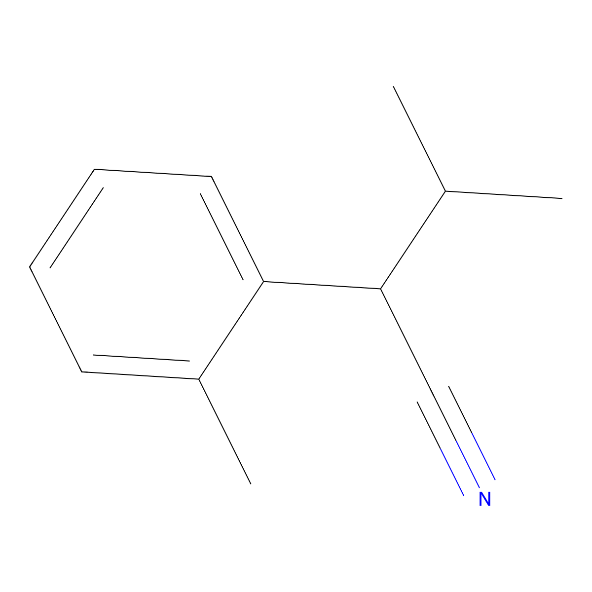 3-Methyl-2-(2-methylphenyl)butanenitrile molecular structure, CAS 105902-47-4