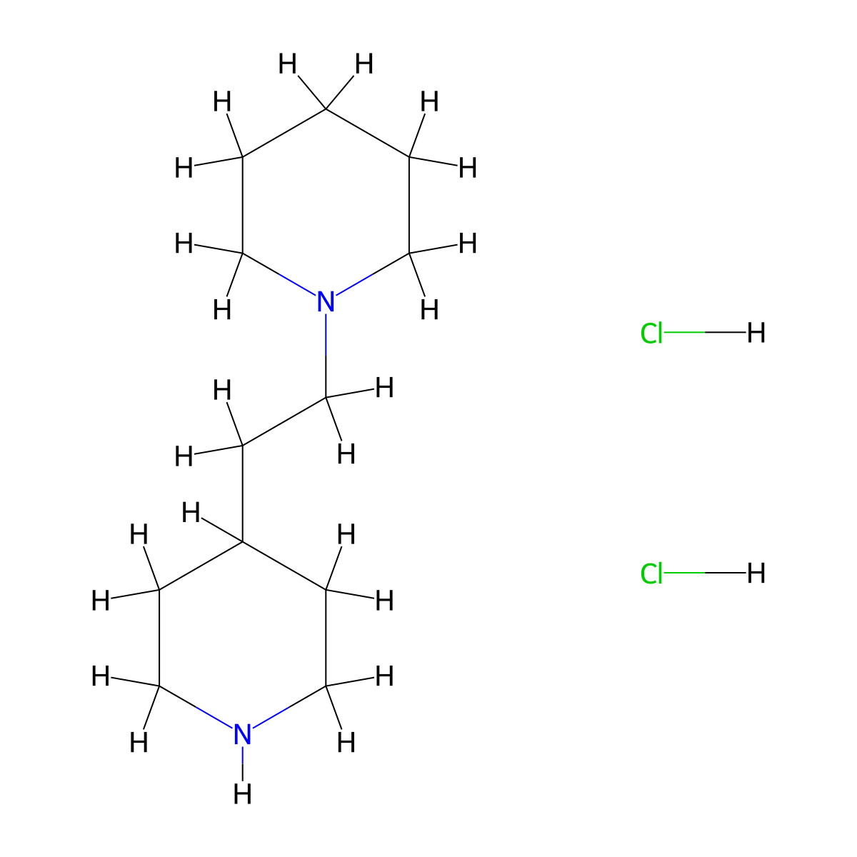 1-(2-(Piperidin-4-yl)ethyl)piperidine dihydrochloride molecular structure, CAS 105903-66-0