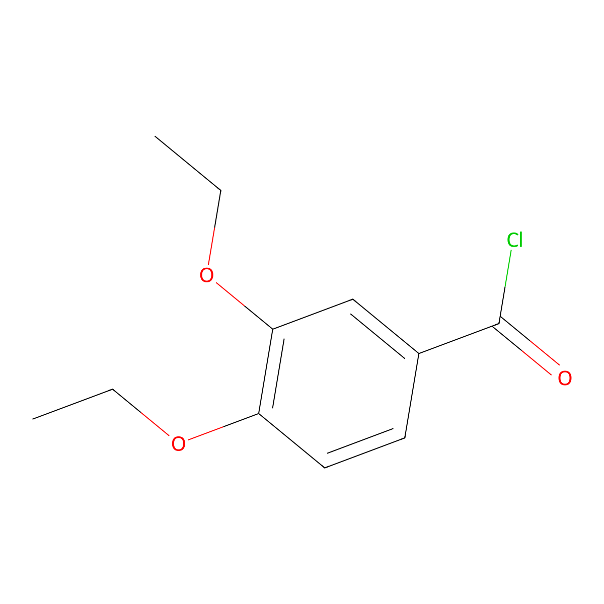 3,4-Diethoxybenzoyl chloride molecular structure, CAS 105905-60-0