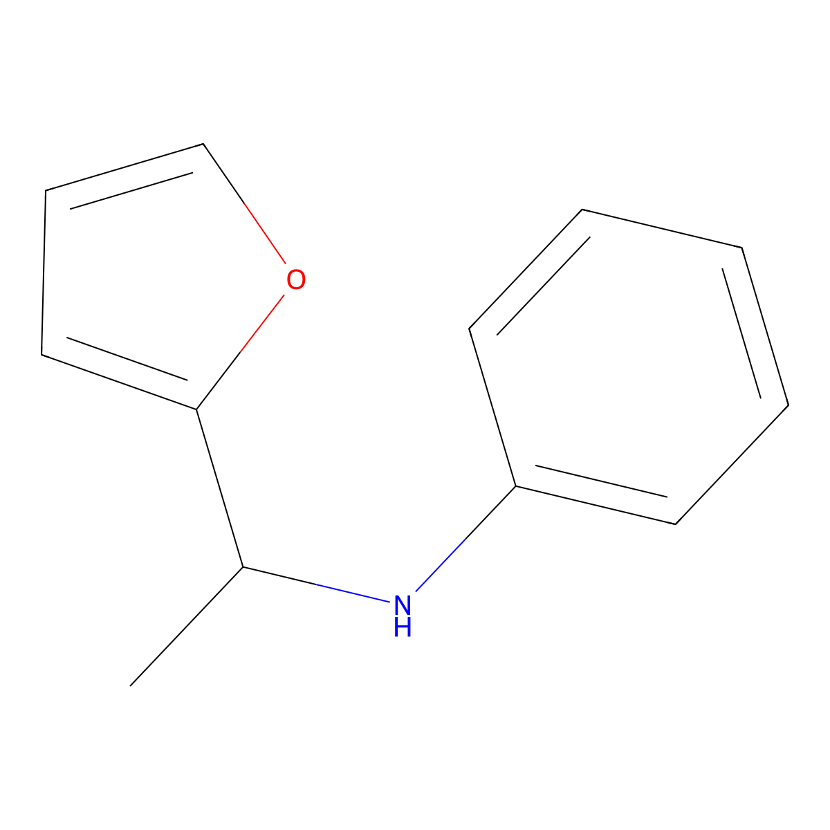 N-[1-(furan-2-yl)ethyl]aniline molecular structure, CAS 105906-46-5