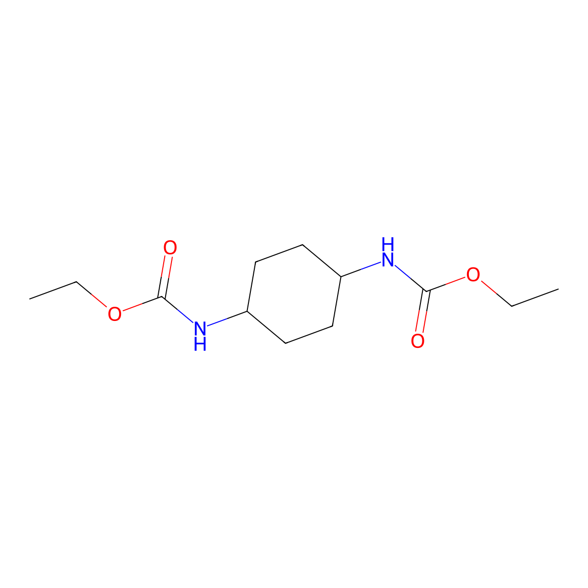 Diethyl cyclohexane-1,4-diylbiscarbamate molecular structure, CAS 105906-66-9