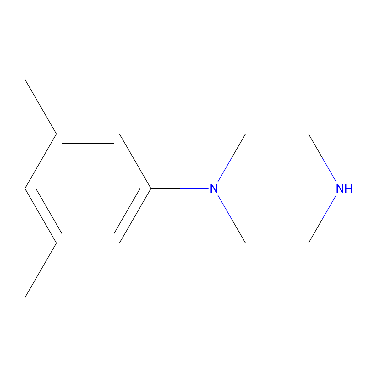 1-(3,5-Dimethylphenyl)piperazine molecular structure, CAS 105907-65-1