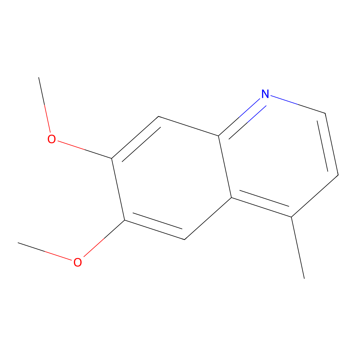 6,7-Dimethoxy-4-methylquinoline molecular structure, CAS 105908-35-8