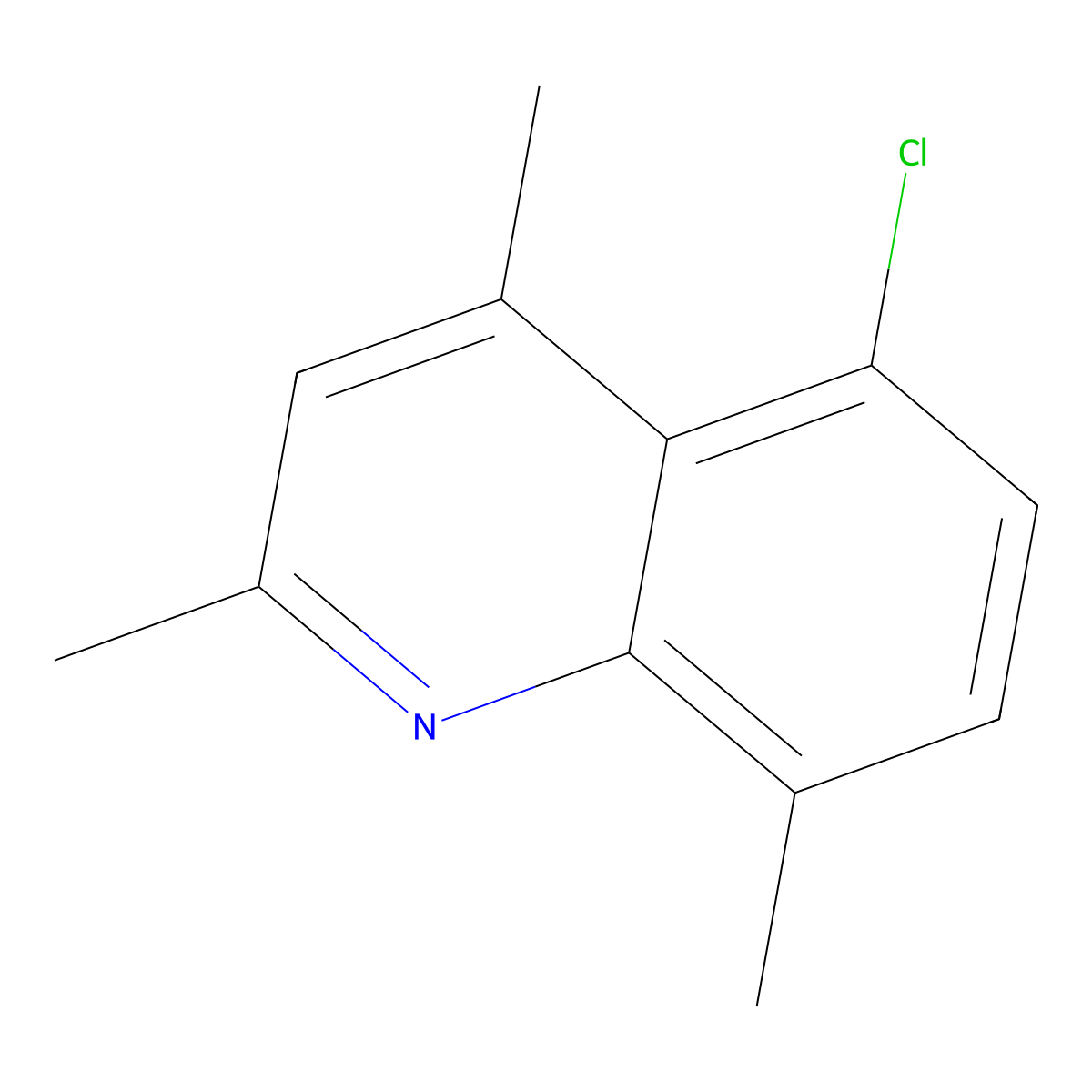 5-Chloro-2,4,8-trimethylquinoline molecular structure, CAS 105908-43-8