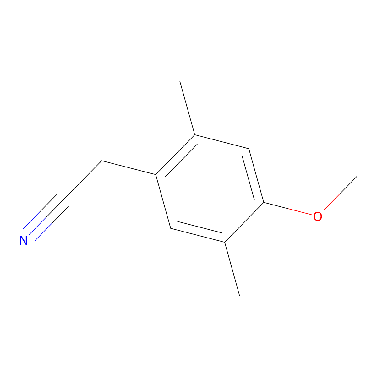 2,5-Dimethyl-4-methoxyphenylacetonitrile molecular structure, CAS 105909-12-4