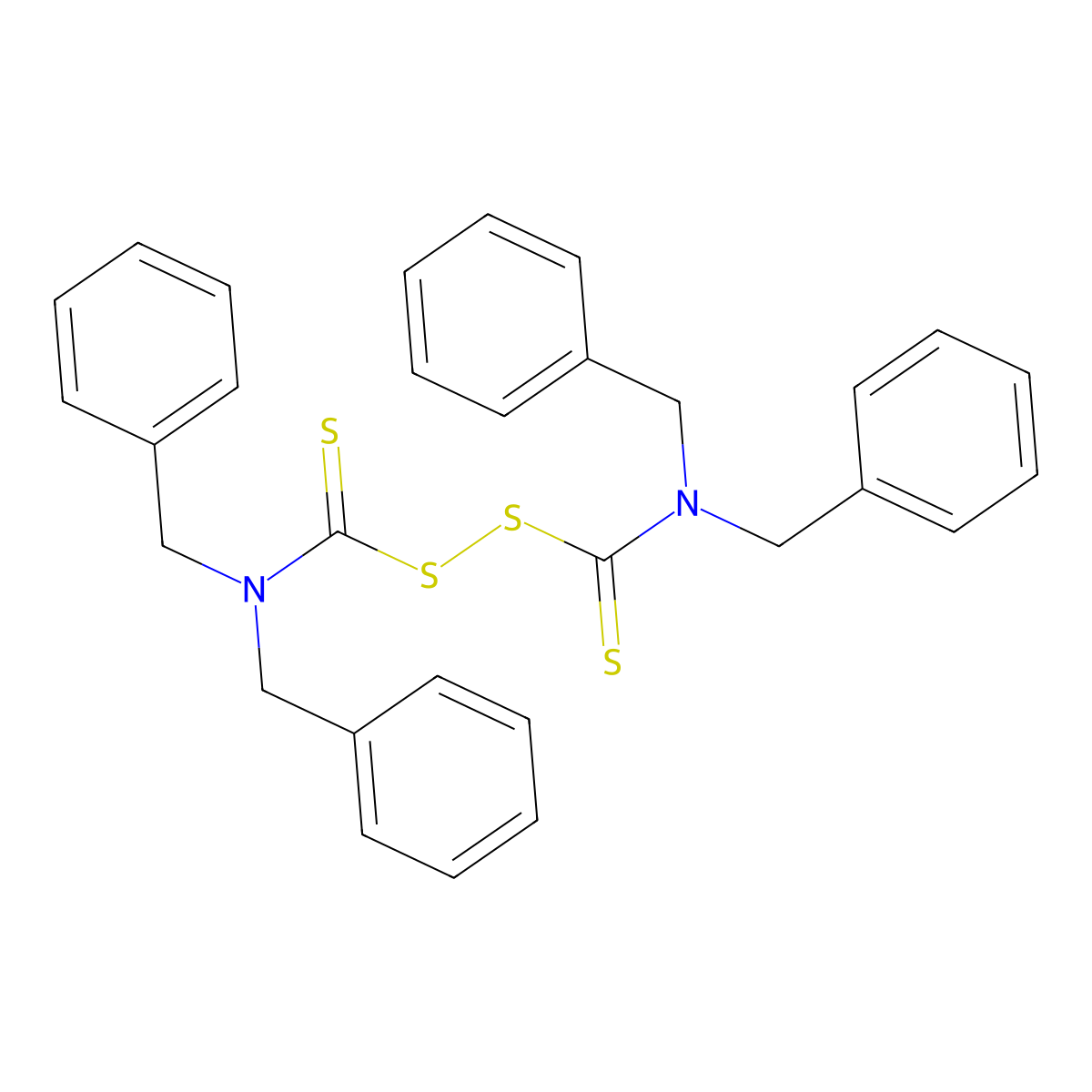 Tetrabenzylthiuram disulfide molecular structure, CAS 10591-85-2