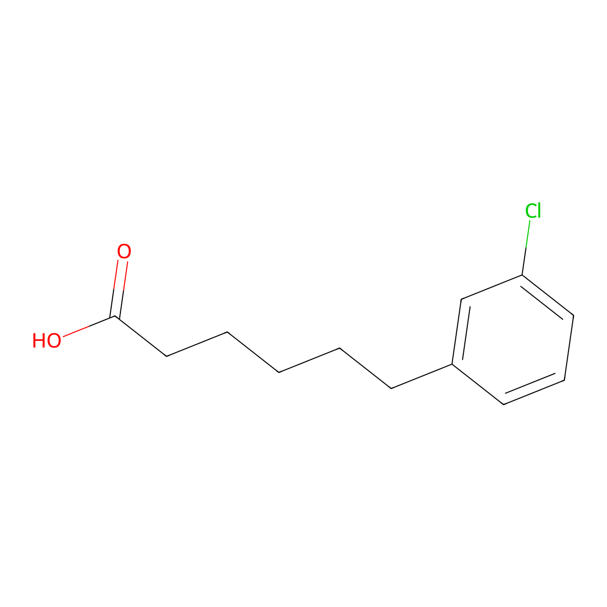6-(3-Chlorophenyl)hexanoic acid molecular structure, CAS 105911-55-5