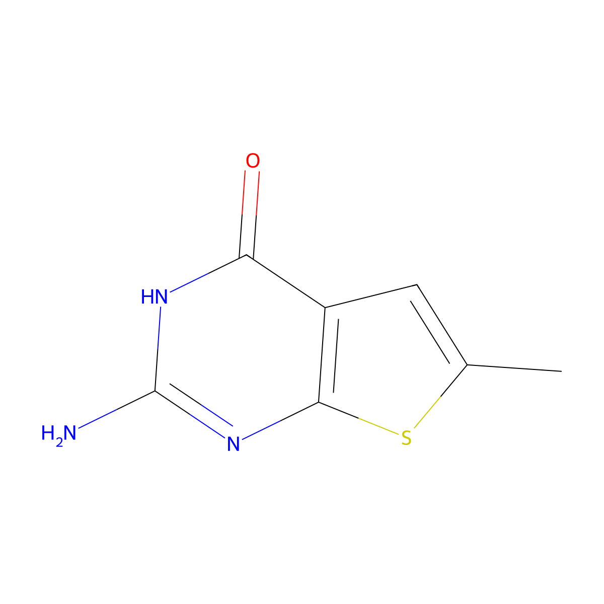 2-Amino-6-methylthieno[2,3-d]pyrimidin-4(1h)-one molecular structure, CAS 1059126-74-7
