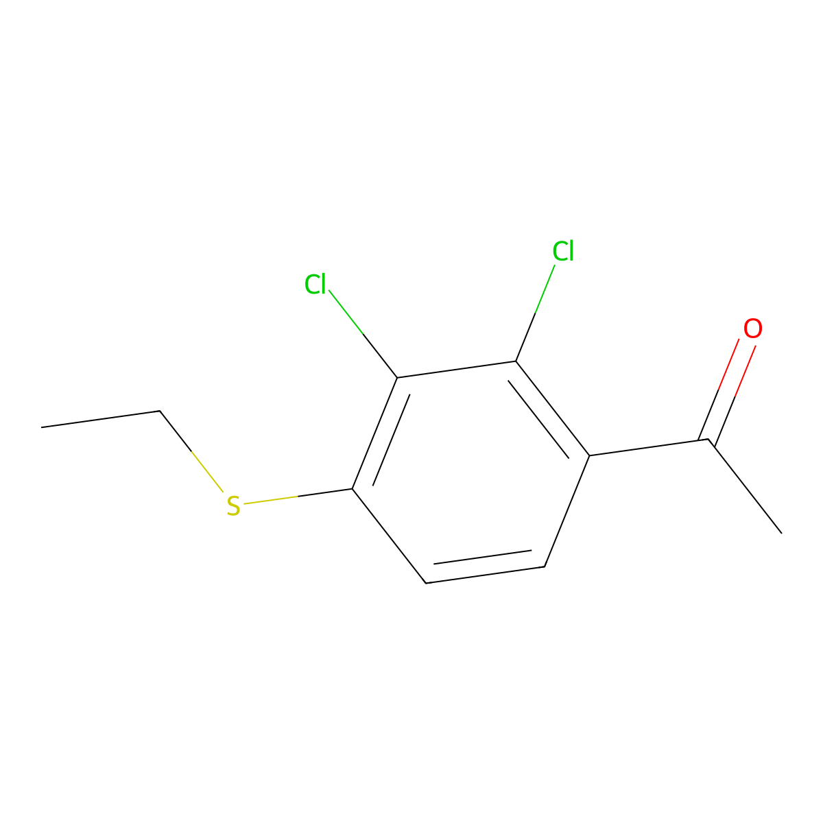 1-[2,3-Dichloro-4-(ethylsulfanyl)phenyl]-1-ethanone molecular structure, CAS 105917-69-9