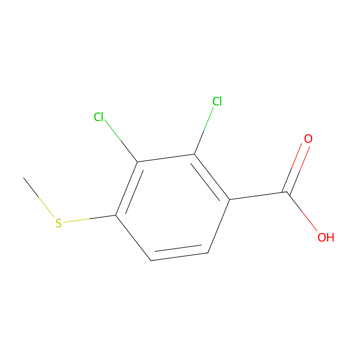 2,3-Dichloro-4-(methylthio)benZoic acid molecular structure, CAS 105917-74-6
