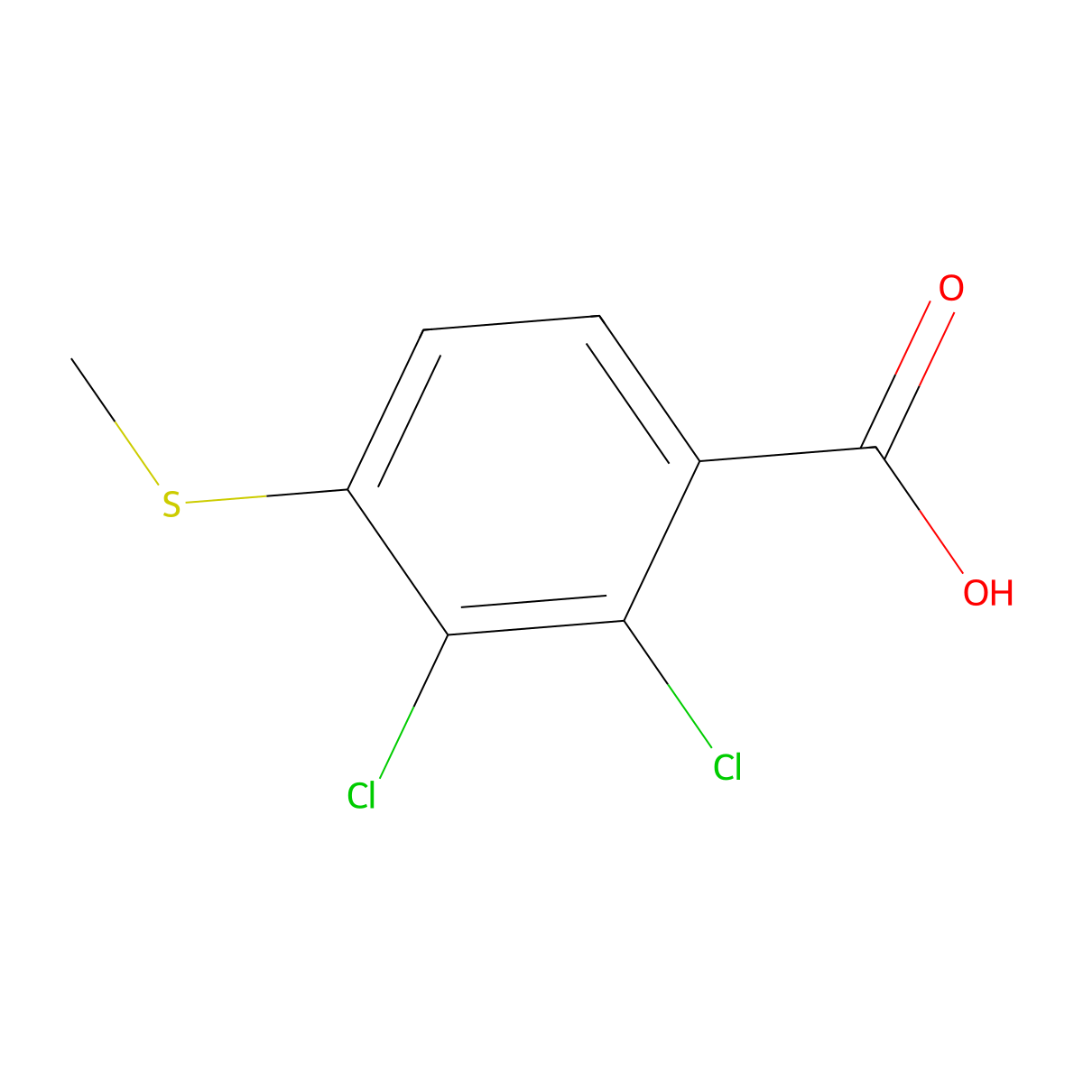 2,3-Dichloro-4-(methylthio)benZoic acid molecular structure, CAS 105917-74-6