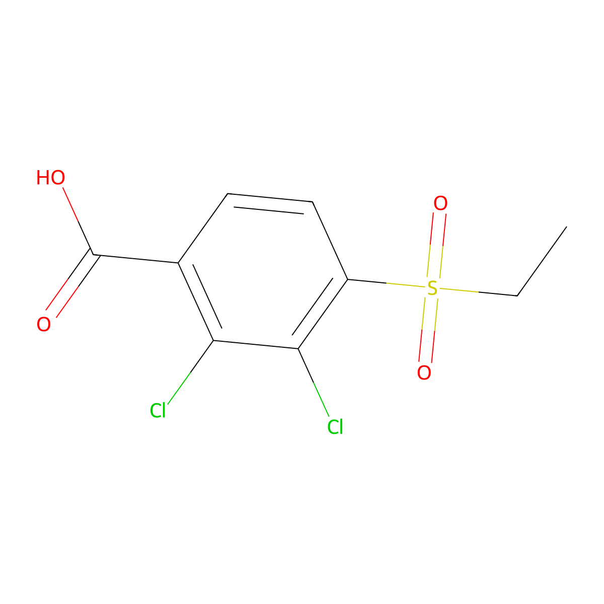 2,3-Dichloro-4-(ethylsulfonyl)benzoic acid molecular structure, CAS 105917-76-8