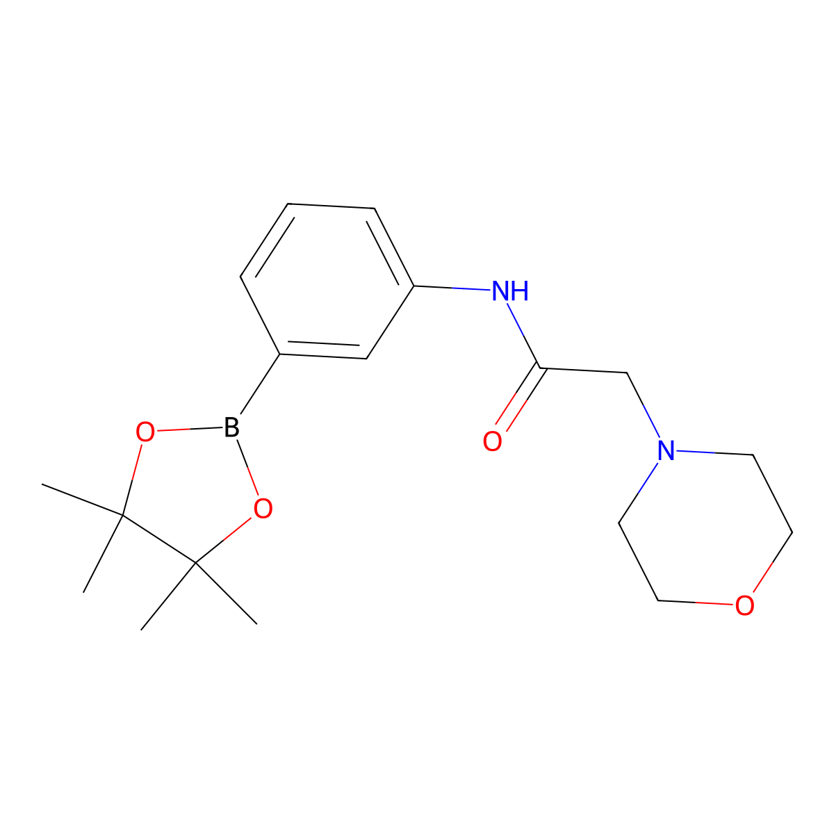 2-morpholino-N-(3-(4,4,5,5-tetramethyl-1,3,2-dioxaborolan-2-yl)phenyl)acetamide molecular structure, CAS 1059171-55-9