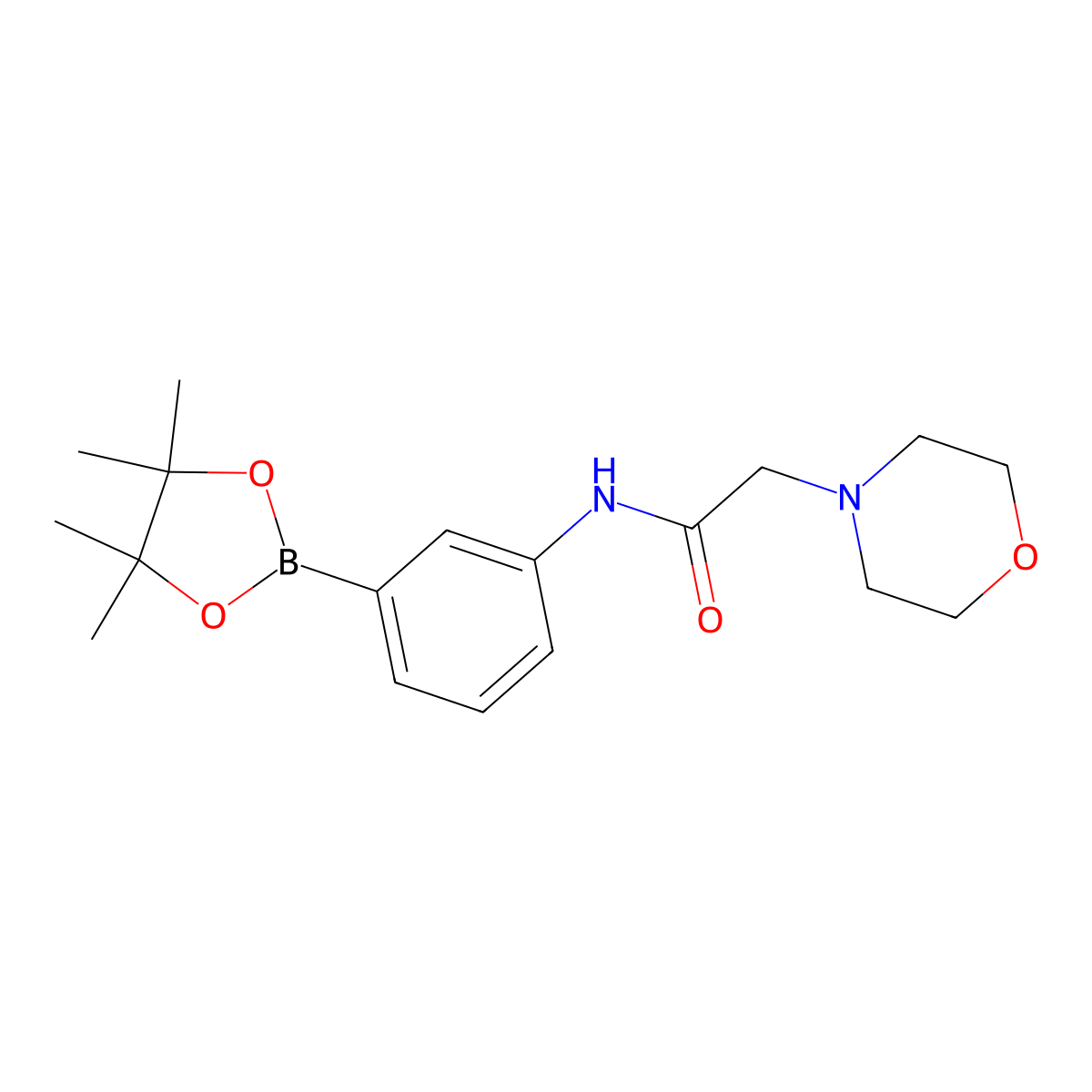 2-morpholino-N-(3-(4,4,5,5-tetramethyl-1,3,2-dioxaborolan-2-yl)phenyl)acetamide molecular structure, CAS 1059171-55-9