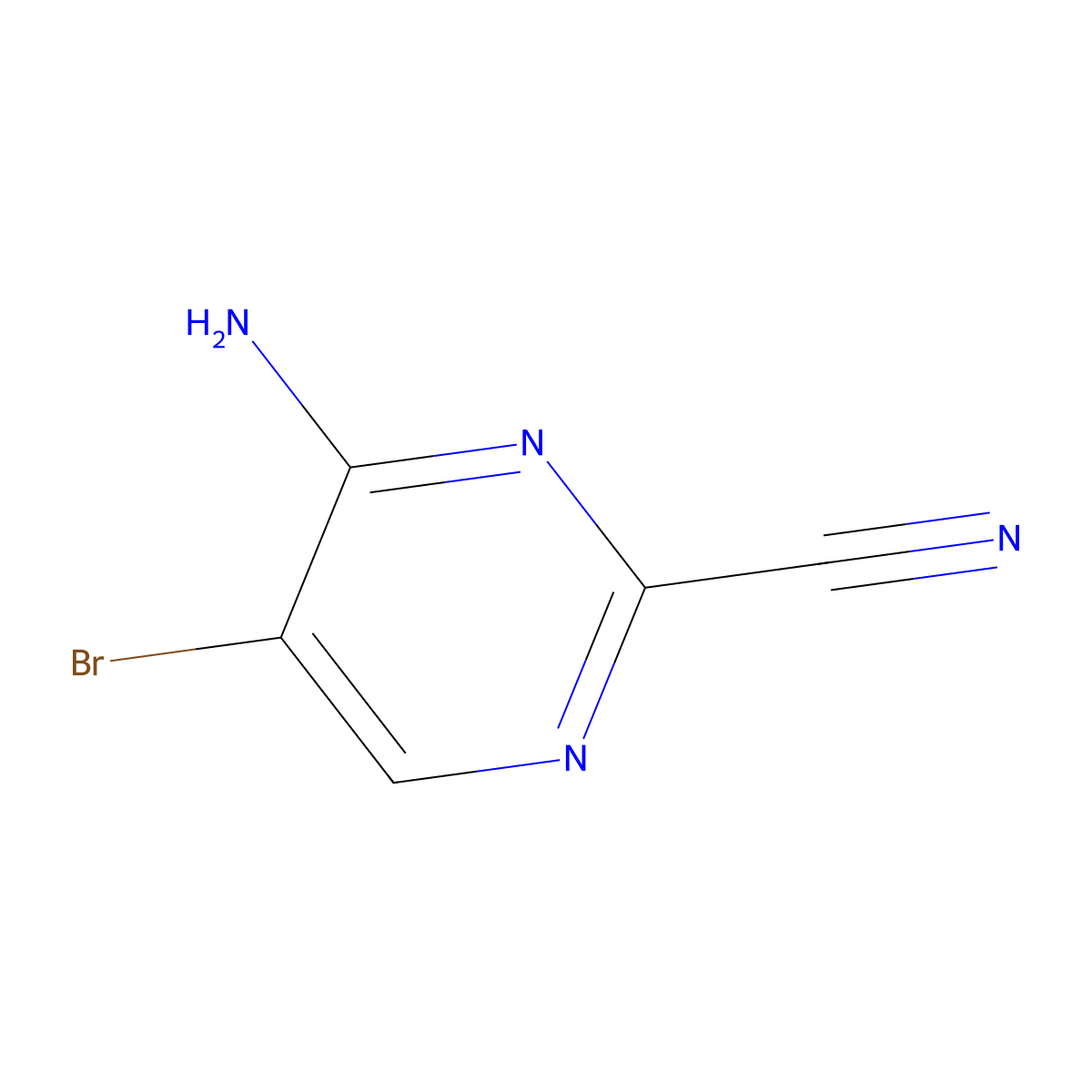 4-Amino-5-bromopyrimidine-2-carbonitrile molecular structure, CAS 1059174-68-3
