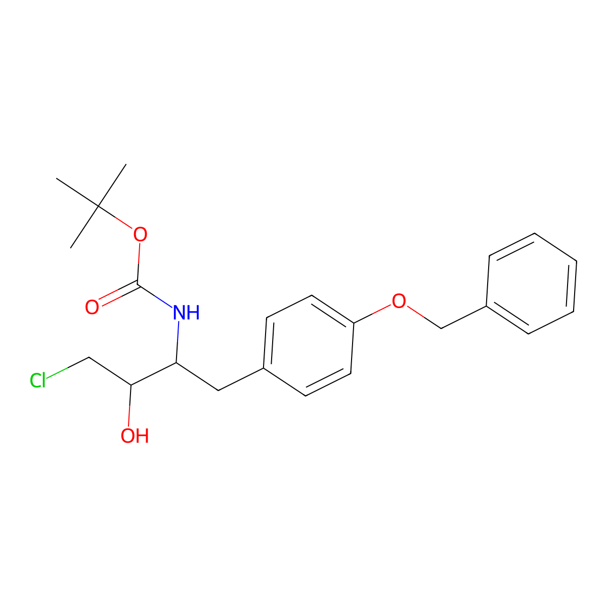 tert-Butyl (2S,3R)-1-(4-(benzyloxy)phenyl)-4-chloro-3-hydroxybutan-2-ylcarbamate molecular structure, CAS 1059189-63-7